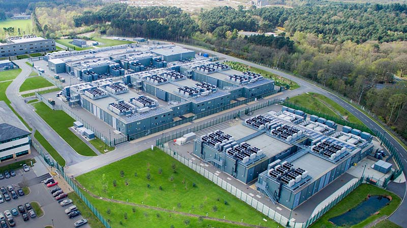an aerial view of the ark data centre in farnborough showing all the units across the whole area